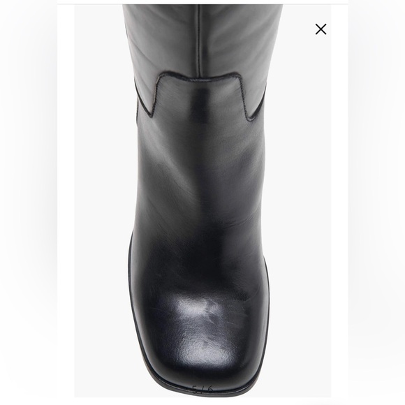 NWT Free People Naomi Tall Leather Blocked Boots in Black Size 10 - Picture 8 of 12